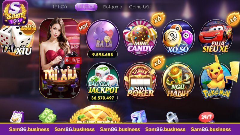 Mini game Sam86 cập nhật nhiều trò chơi đặc sắc